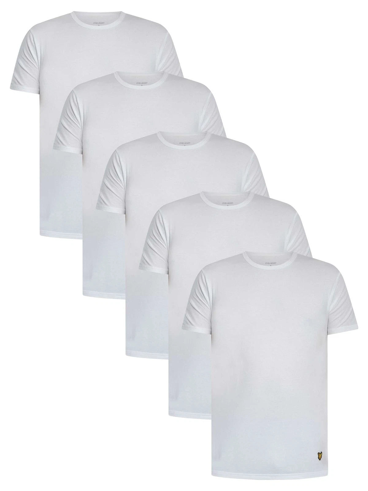 Lyle & Scott Men's 5 Pack Basic Lounge T-Shirt, White