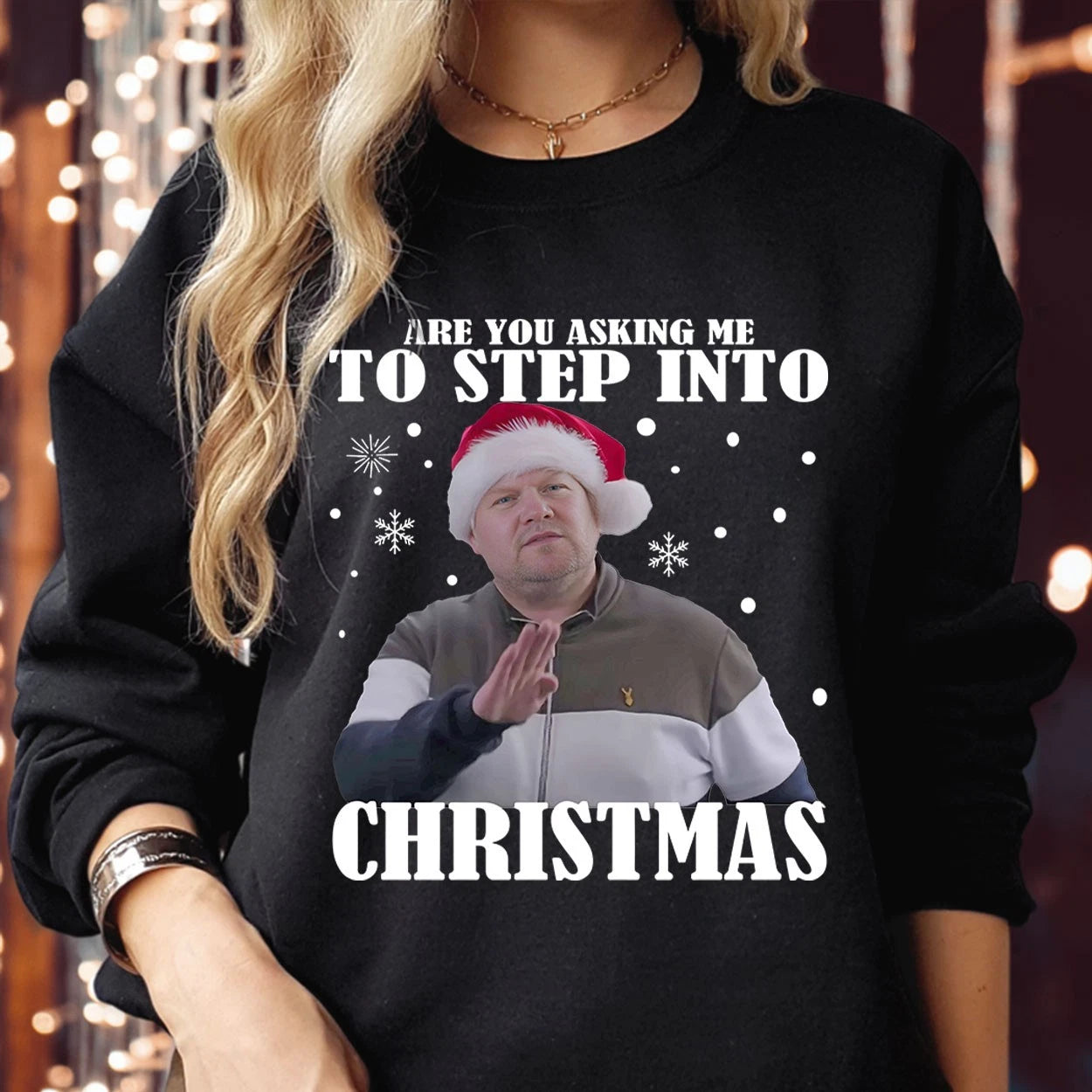 Step Into Christmas Smithy Nessa Jumper Funny Comedy TV Show Shirt Sweater X-87
