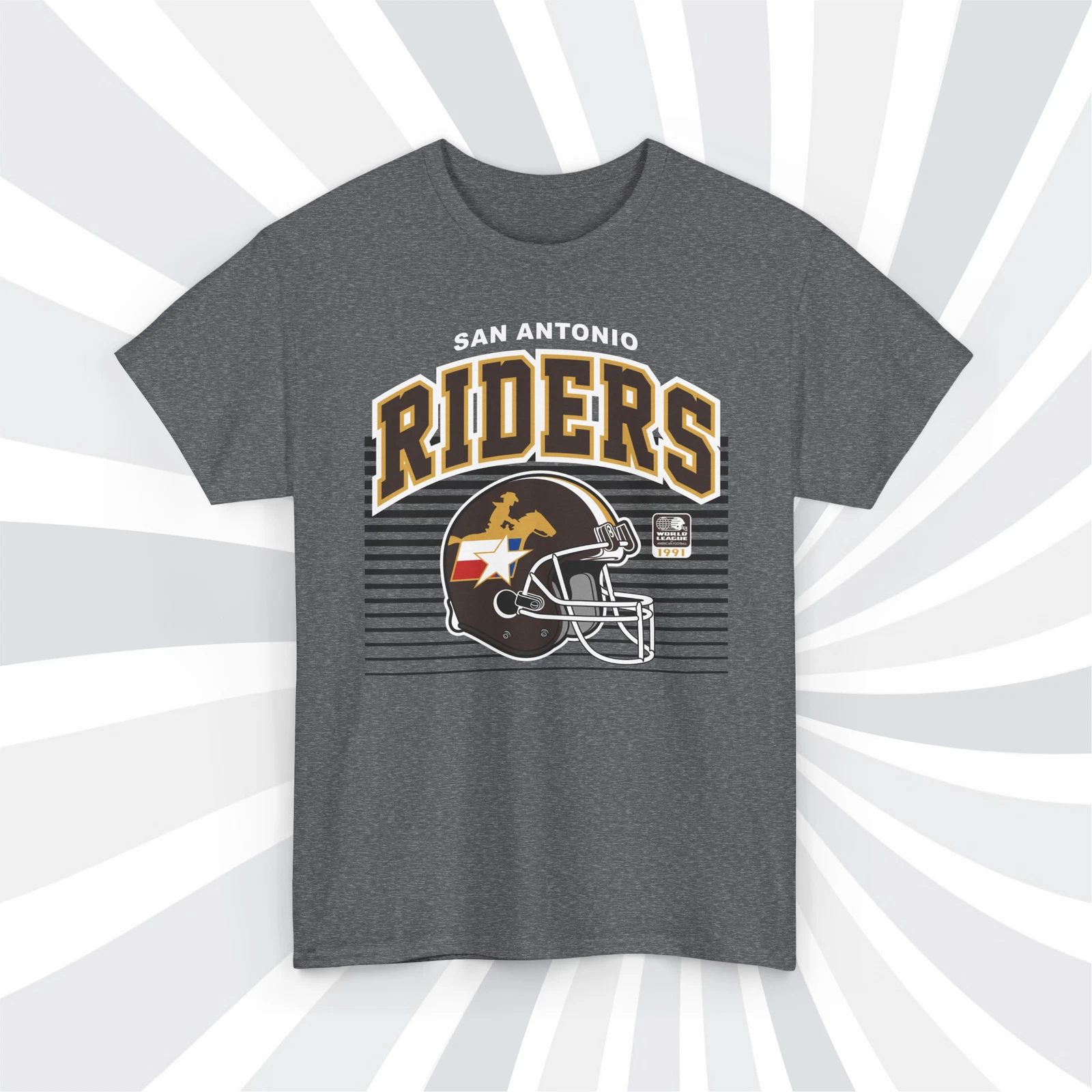 San Antonio Riders 1991 WLAF Vintage Football Helmet T-Shirt