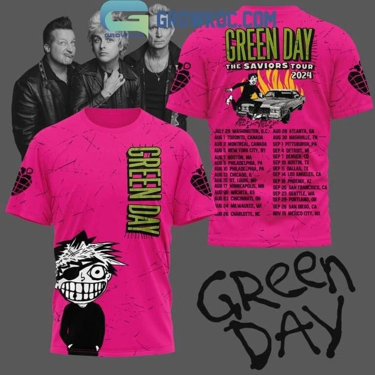The Saviours Tour 2024 Of Green Day Band Celebration 3D T-Shirt For Men Women