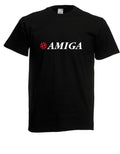mens t shirt l commodore amiga & amiga logo ball