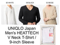 UNIQLO Japan Men's HEATTECH V Neck T-Shirt / 9-inch Sleeve Warm High-performance