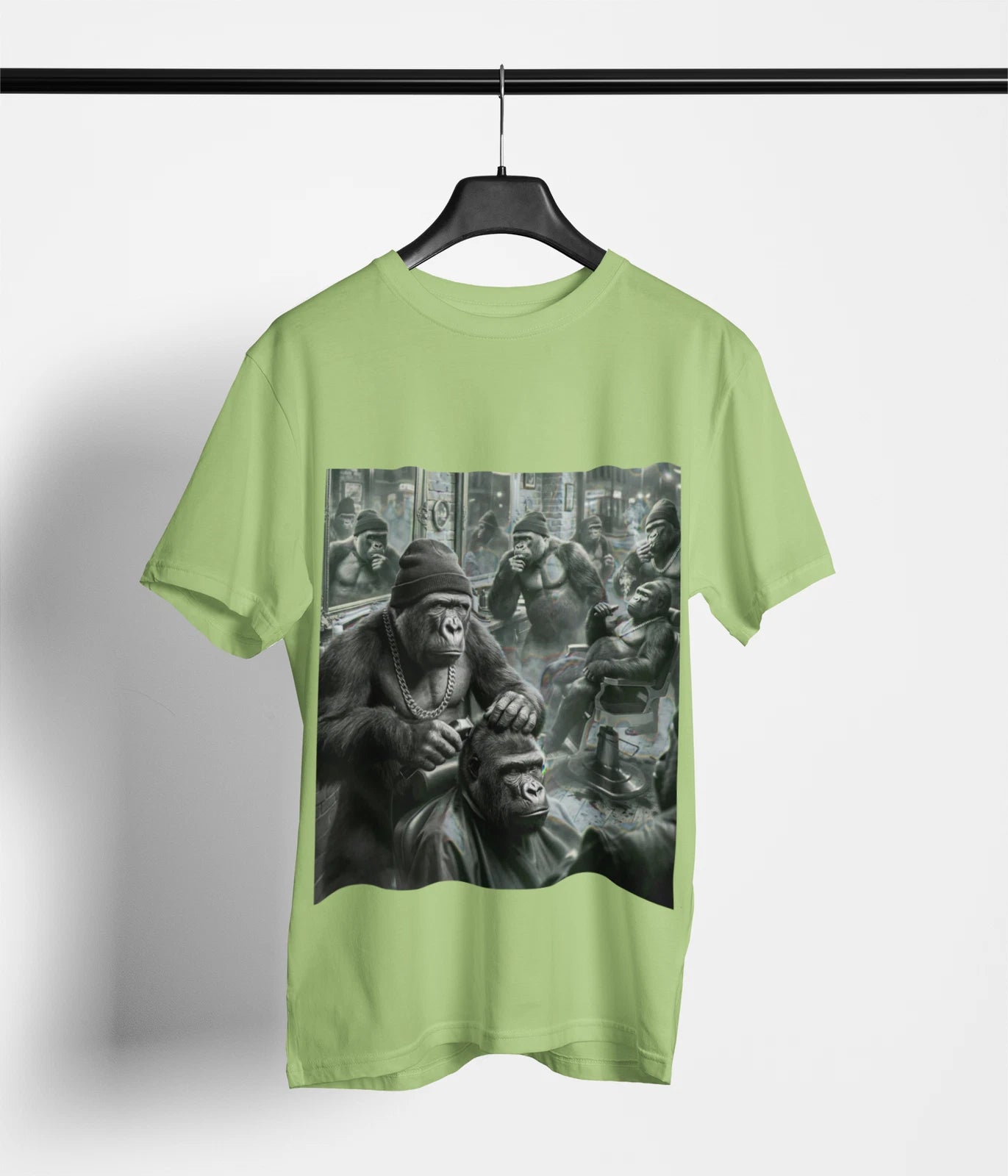 Gorilla Barber Shop T-Shirt Multicolor Urban Streetwear Graphic Tee