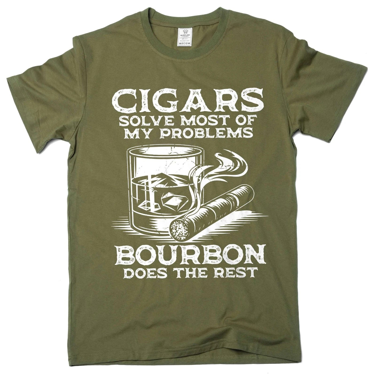 Men's Funny Cigars and Bourbon T-shirt Father's day tee gifts cigar t-shirt