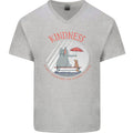 Kindness a Gift Funny Dog Elephant Mens V-Neck Cotton T-Shirt