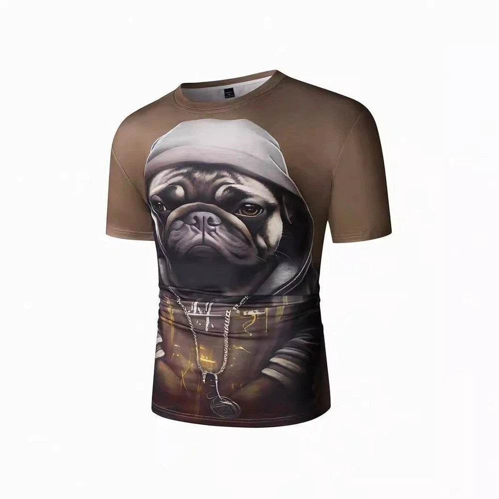 Mens street style printed T shirt loose fitting suitable for spring to winter