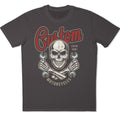 Motorcycle Skull T-Shirt Biker Wrench Mechanic Vintage Custom Garage Graphic Tee
