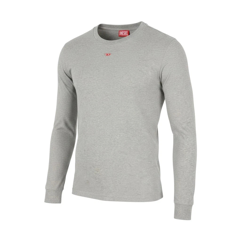 DIESEL T-Just-LS-D Men T-Shirt XL Grey Melange Crew Neck Long Sleeve