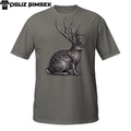 Surreal Jackalope Rabbit Graphic T-Shirt Dark Fantasy Unisex Shirt Wolpertinger