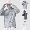 Fishing T-Shirt for Men UV Protective Hooded Top with High Neck Design