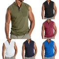 Casual Solid Waistcoat Sleeveless Vest Simple Shirt for Men's Summer Sports