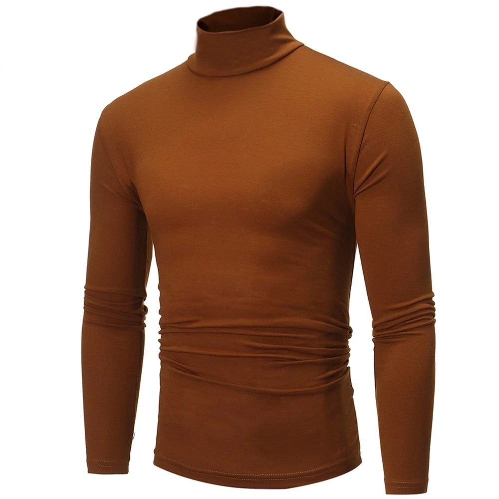 Everyday Casual Men's Turtleneck Fitted Silhouette Lightweight Knit Soft Feel
