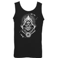 Grim Reaper Mens Skull Vest Biker Tattoo Heavy Metal Music Guitar Motorbike