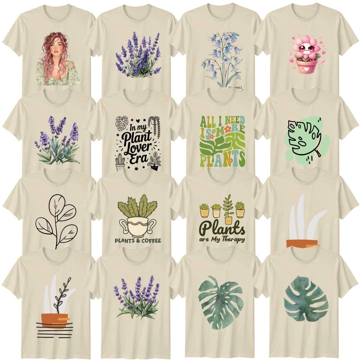 Gardening Floral Abstract Art Adult T-Shirt Plants Birthday Gift