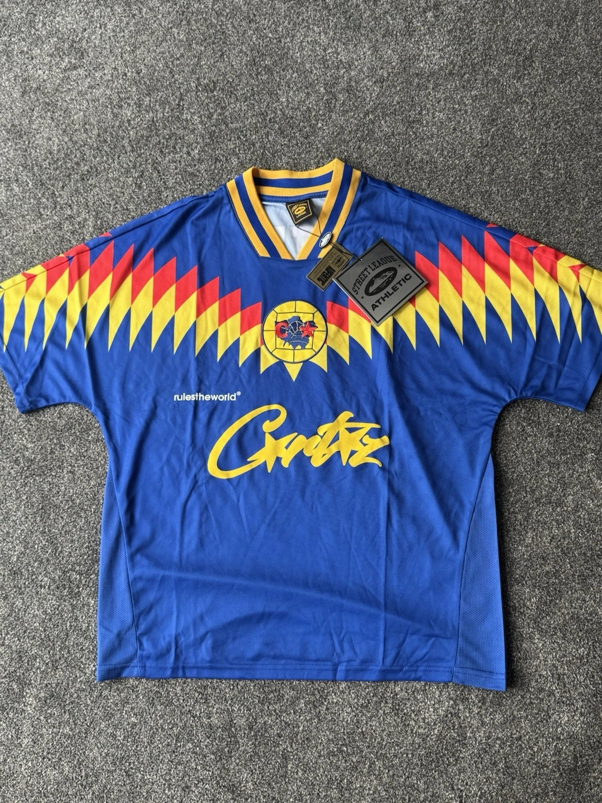 CRTZ Corteiz Club RTW Blue Football/Soccer Jersey Shirt large  - DEADSTOCK