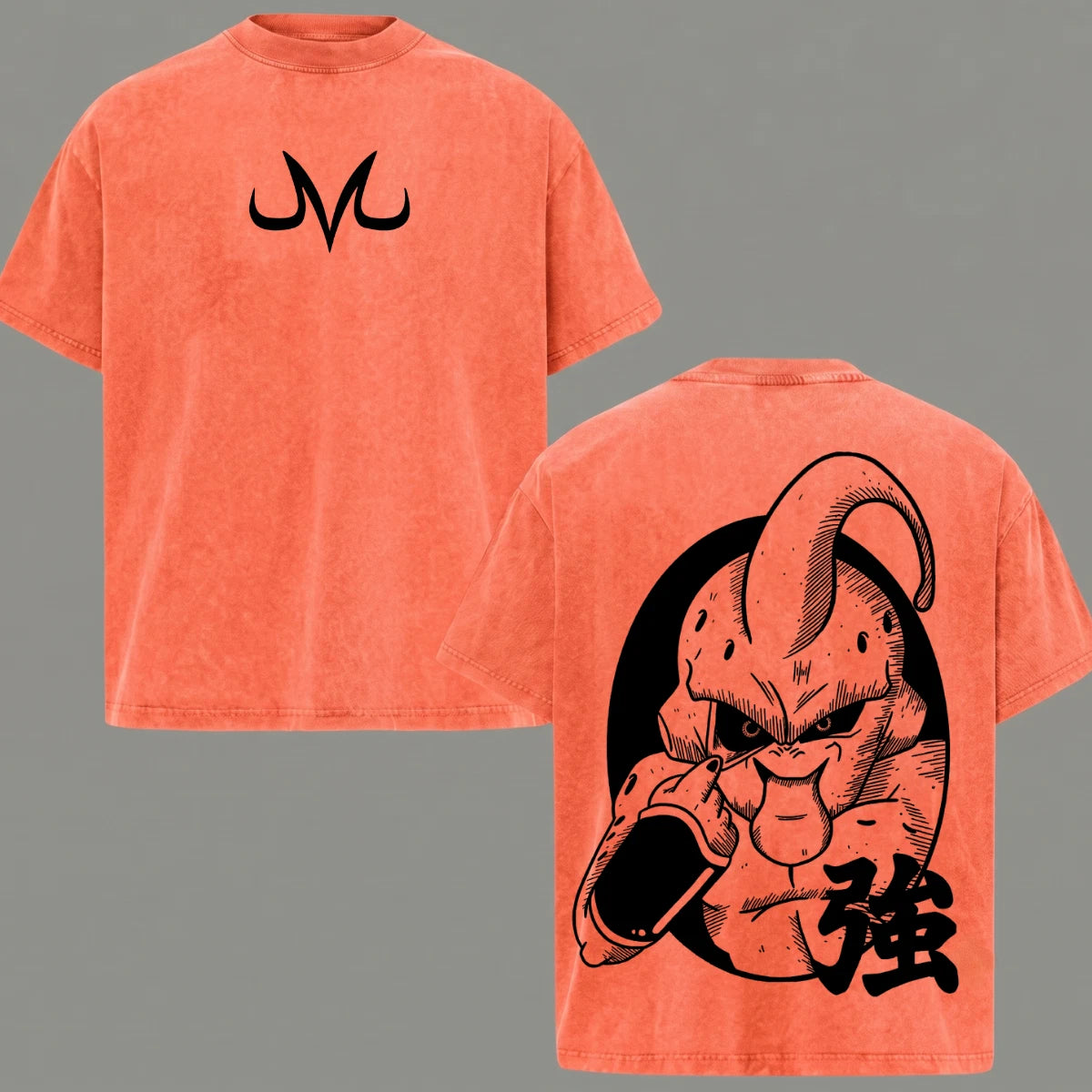 Majin Buu Acid Washed T-Shirt Anime Graphic Tee Men's Clothing Top Gift For Him