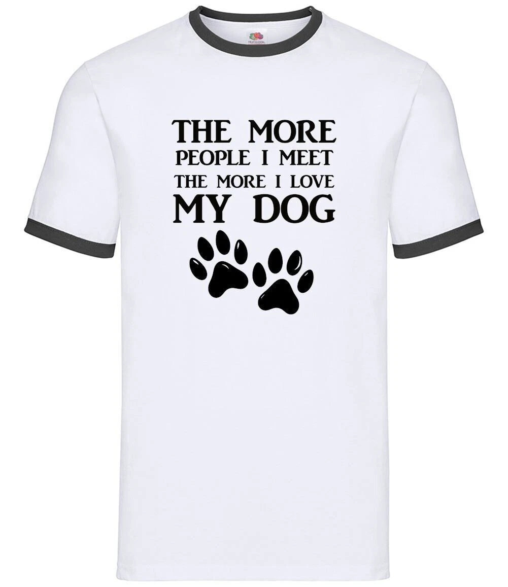 More People I Meet Love My Dog - Mens Ringer - Dogs Pets Pet Love Cute