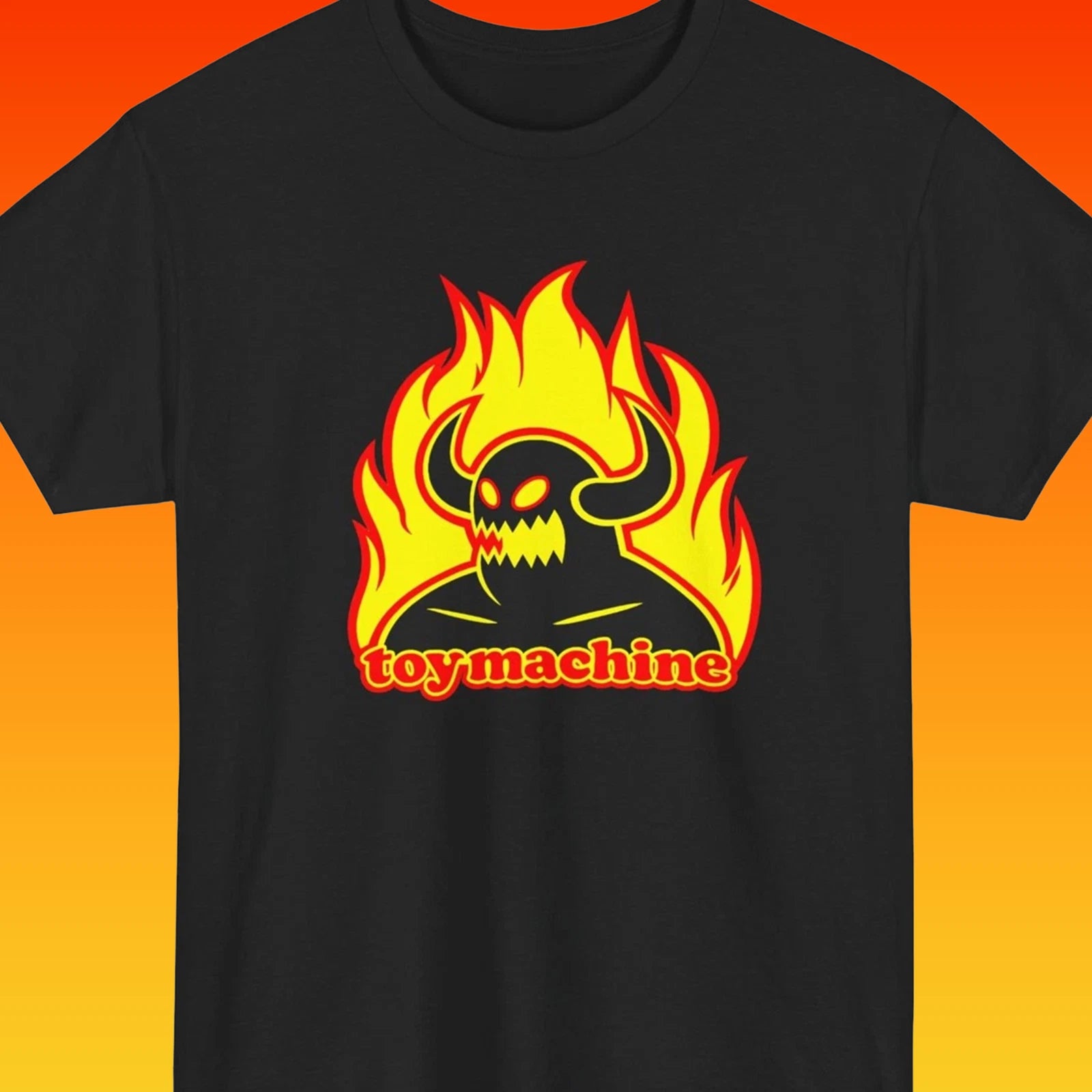 Toy Machine Devil Flame Graphic T-Shirt Skateboarding Streetwear Punk Tee