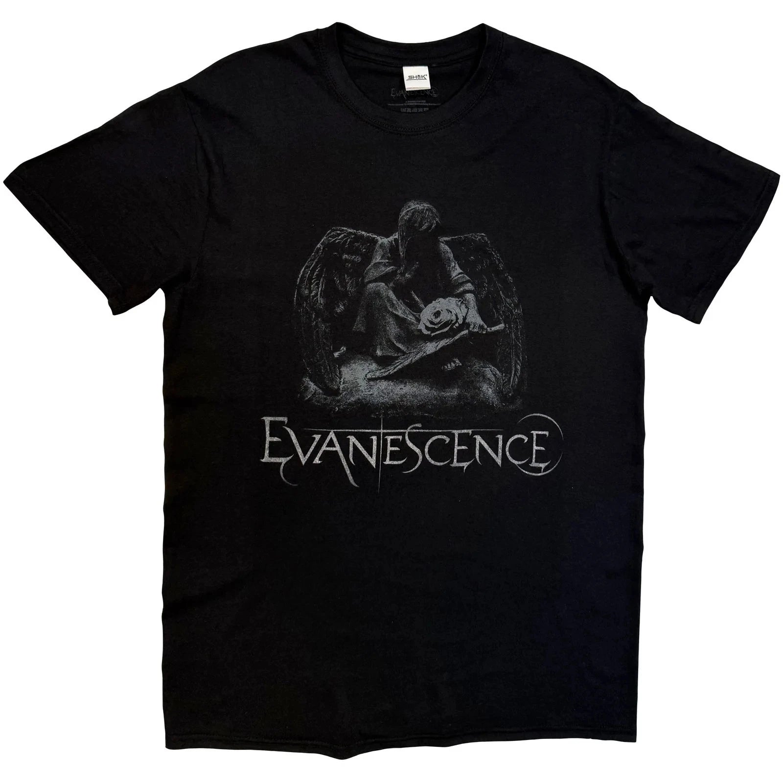 Evanescence Unisex T-Shirt Angel Statue Black (M)
