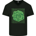 Vegan Power Mens V-Neck Cotton T-Shirt