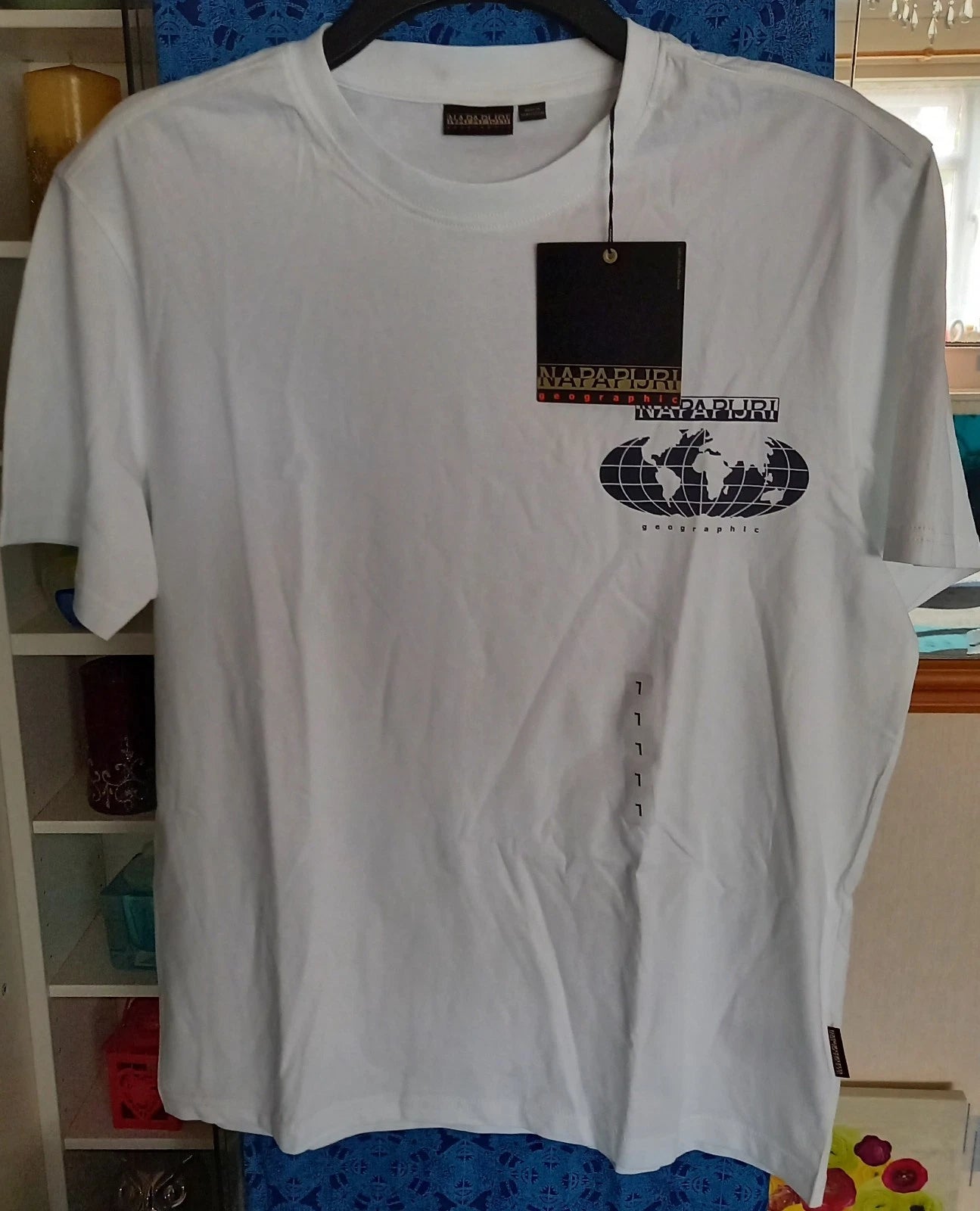 Napapijri S-City Short Sleeve Simple Graphic T-Shirt Bright White, Men's Large