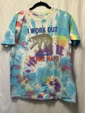Rainforest Cafe T-Shirt Tie dye Sloth Napping Crew Neck Short Sleeve Large G8