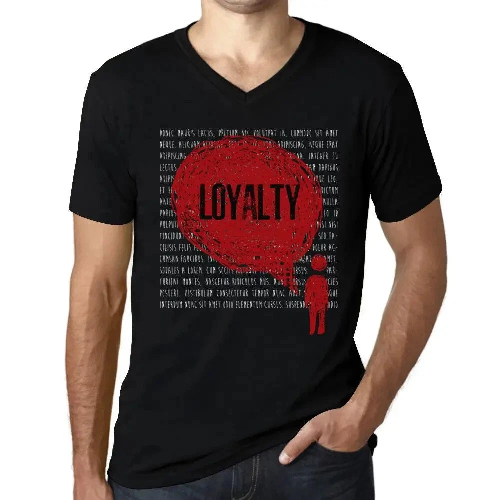 Men's Graphic T-Shirt V Neck Thoughts Loyalty Eco-Friendly Limited Edition