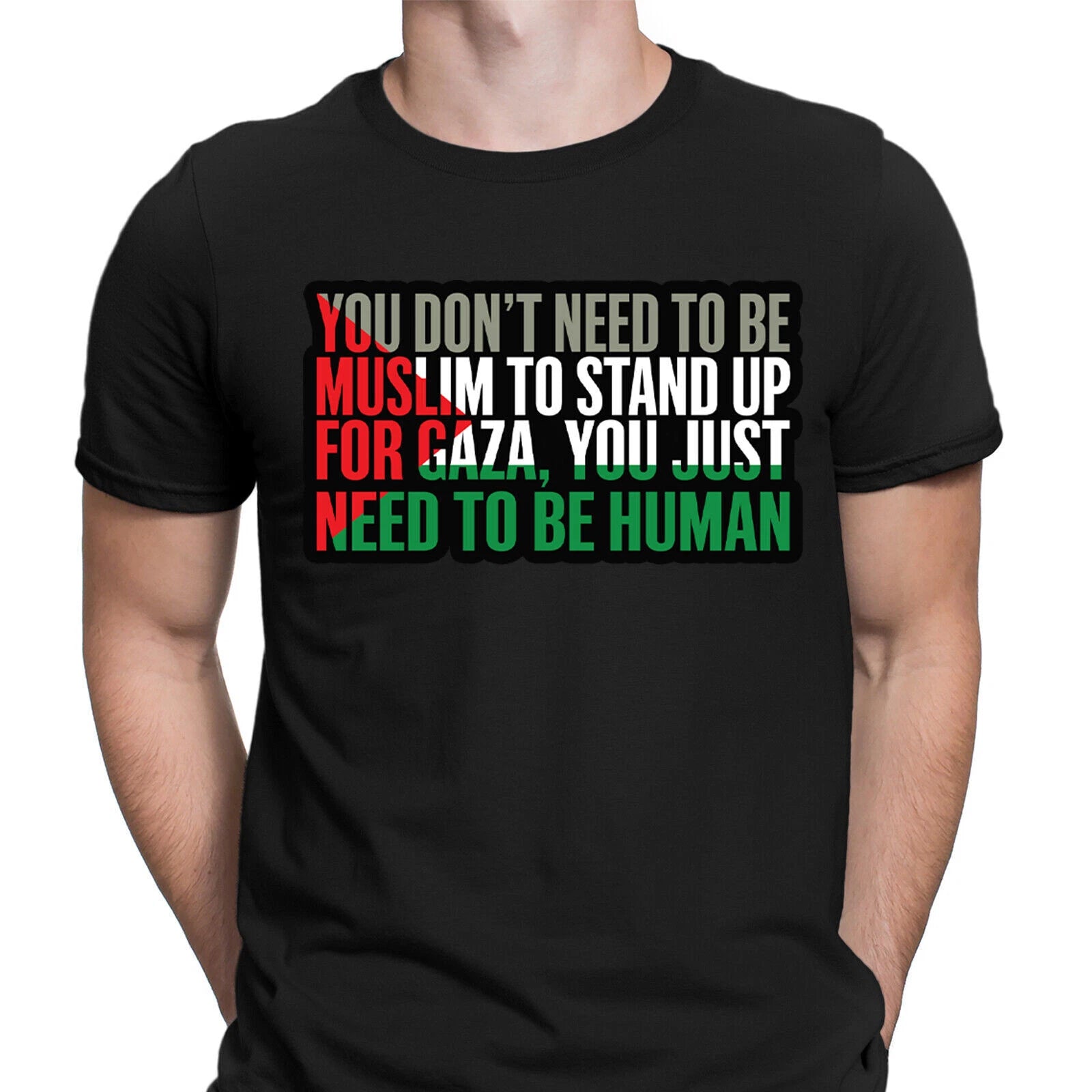Free Palestine T-Shirt Unisex Support Gaza Solidarity Human Rights Flag Tee #29