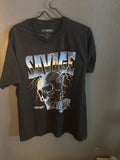 Hybrid Men's Black Graphic Skull Tee - Size XL, Cotton, Streetwear Style