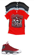 Custom Printed Shirt To Match AJ Retro 13 Red Wolf Grey White Shoes Secure Bag