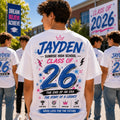 Personalised Class of 2026 T-Shirt Customised Name School Leavers Graduation Top