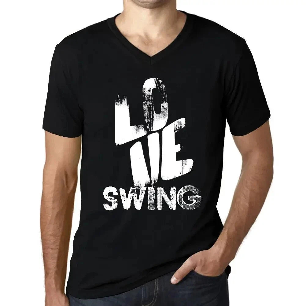 Men's Graphic T-Shirt V Neck Love Swing Eco-Friendly Limited Edition