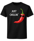 Just Chillin Chili Pepper Funny Pun T-Shirt Cute Food Humour Unisex Tee