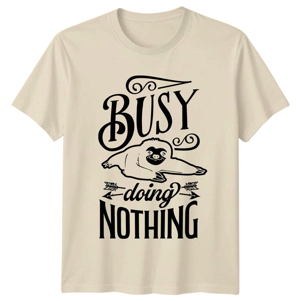 Funny Sloth Doing Nothing T-Shirt Animal Pun Lazy Weekend Mens Womens