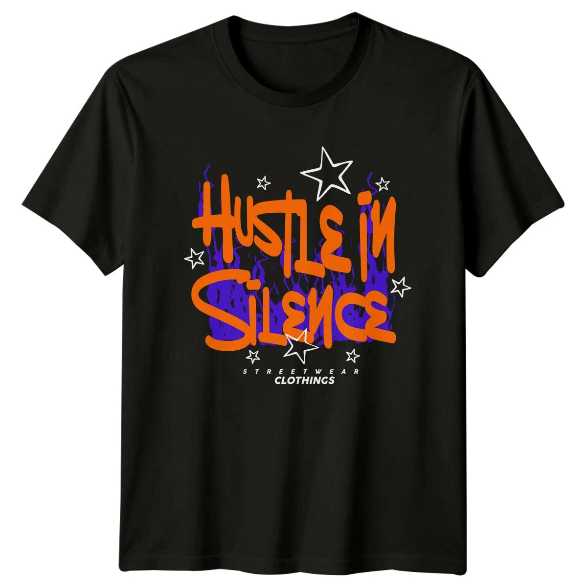 Hustle In Silence T-Shirt Urban Graffiti Streetwear Birthday Gift