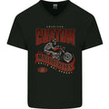 American Custom Motorcycles Biker Motorbike Mens V-Neck Cotton T-Shirt
