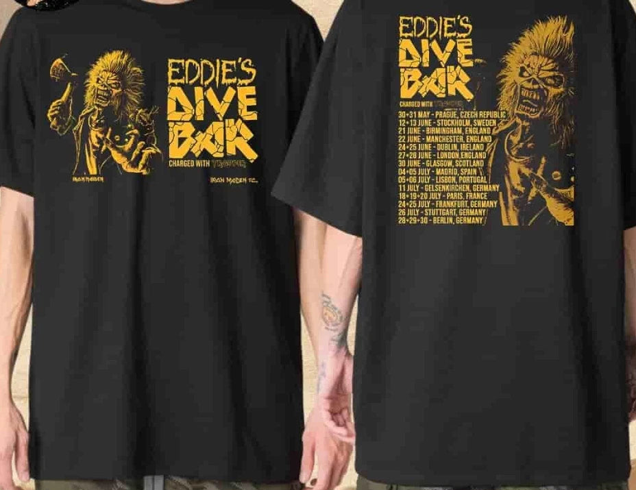 Iron Maiden Eddie s Dive Bar Charged With Trooper Merchandise  shirt