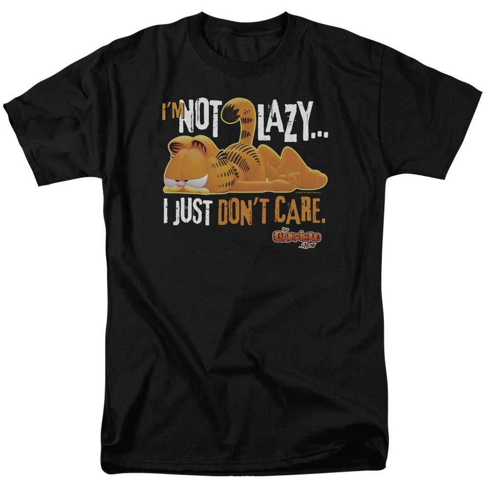 Garfield - Not Lazy - Adult Unisex Short Sleeve T-Shirt - Black