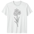 Simple Daffodil Flower Line Art T-Shirt Botanical Gardening Mothers Day