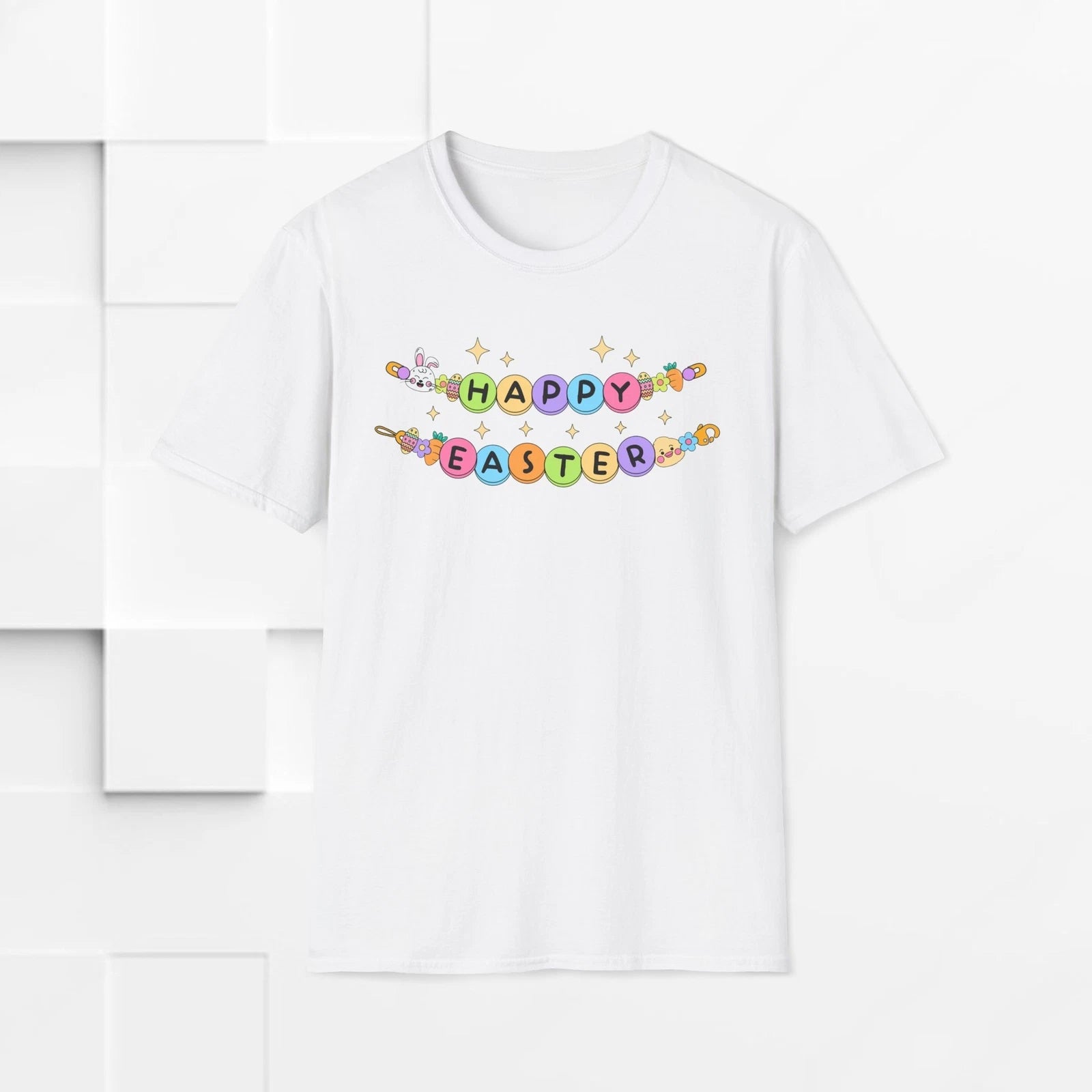 Happy Easter Unisex Softstyle T-Shirt - Cute Spring Shirt, Easter Gift, Festive