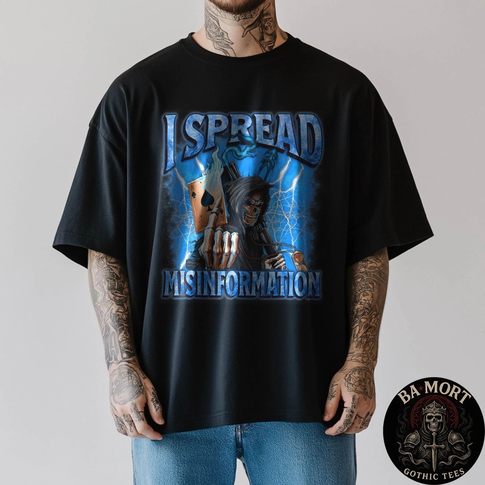 I Spread Misinformation Metal Horror Design Funny Tee T-Shirt