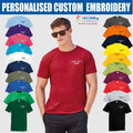 Personalised Fruit Of The Loom Original T-Shirt Custom Your Text Embroidered Top