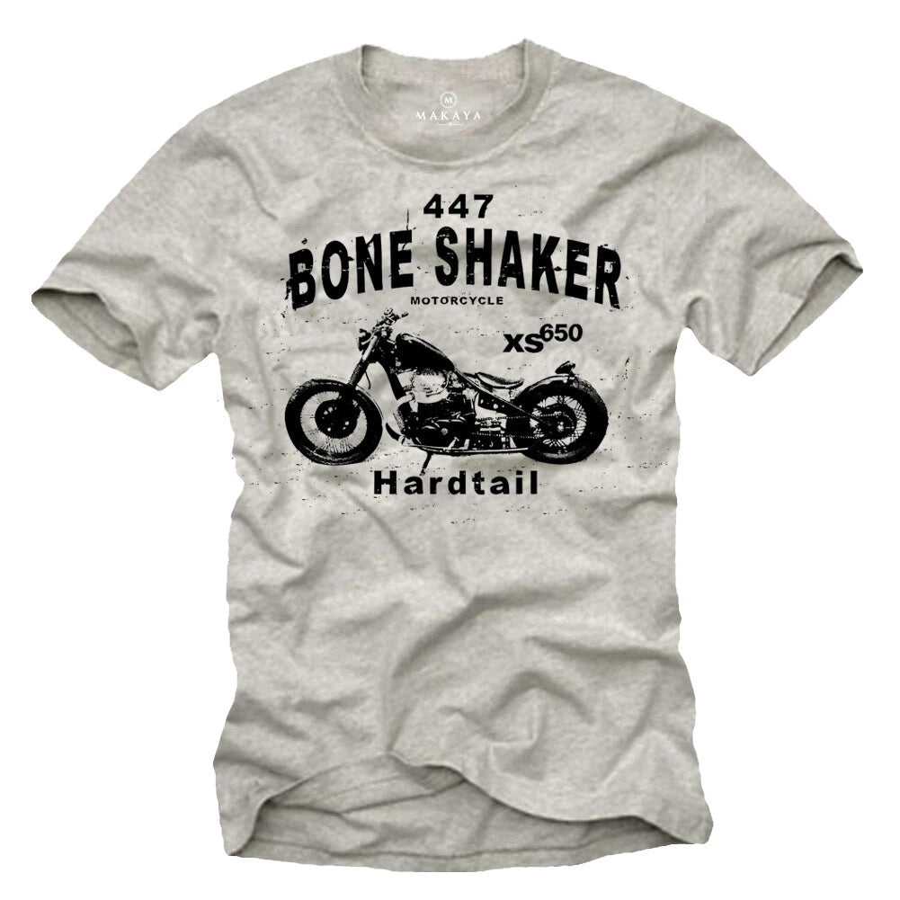 Vintage Motorcycle Mens T-Shirt with XS 650 Chopper - Mens Vintage Biker Shirt