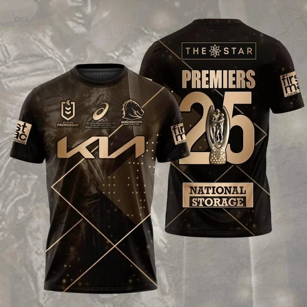 Brisbane Broncos Premiers 2025 3D Apparel Shirt