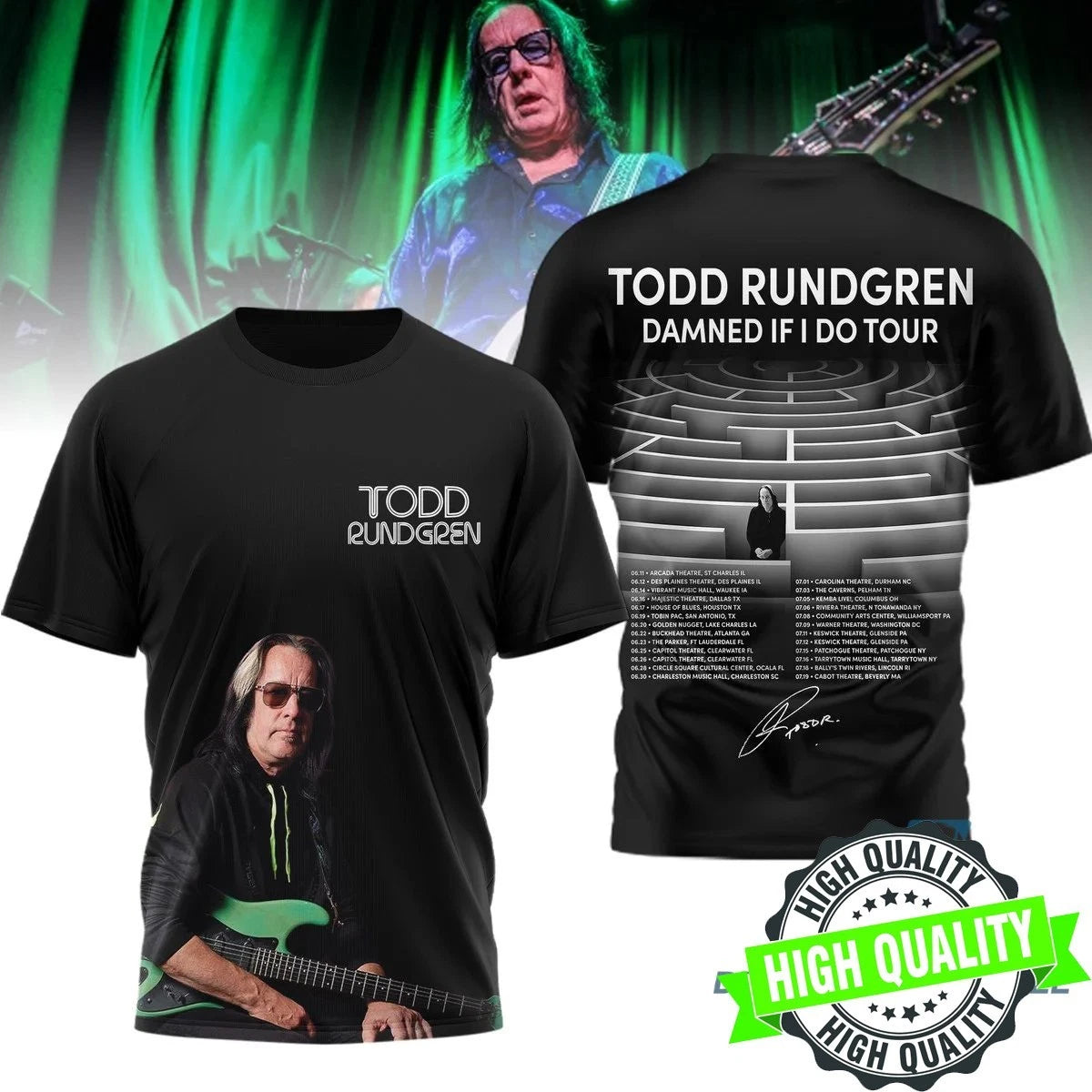 Todd Rundgren Damned If I Do 2026 Tour 3D AOP T Shirt S-6XL Unisex 1P1189