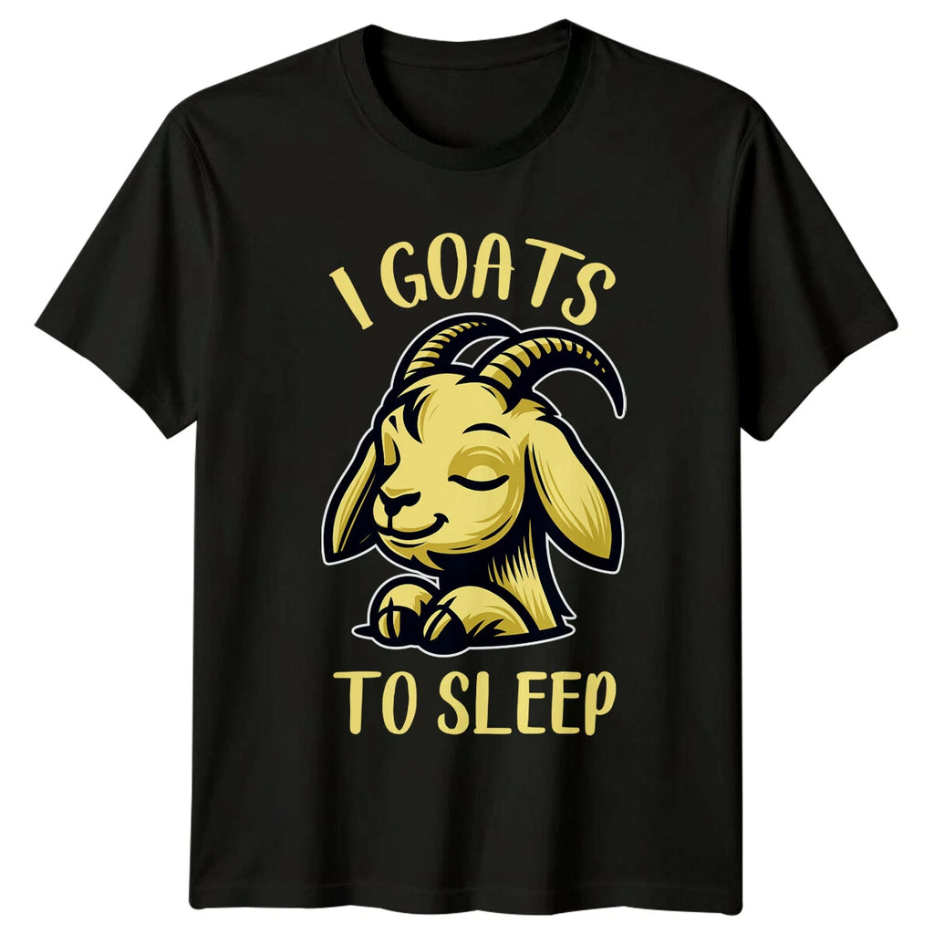 Funny Goat Pun I Goats To Sleep Graphic T-Shirt Lazy Animal Tee