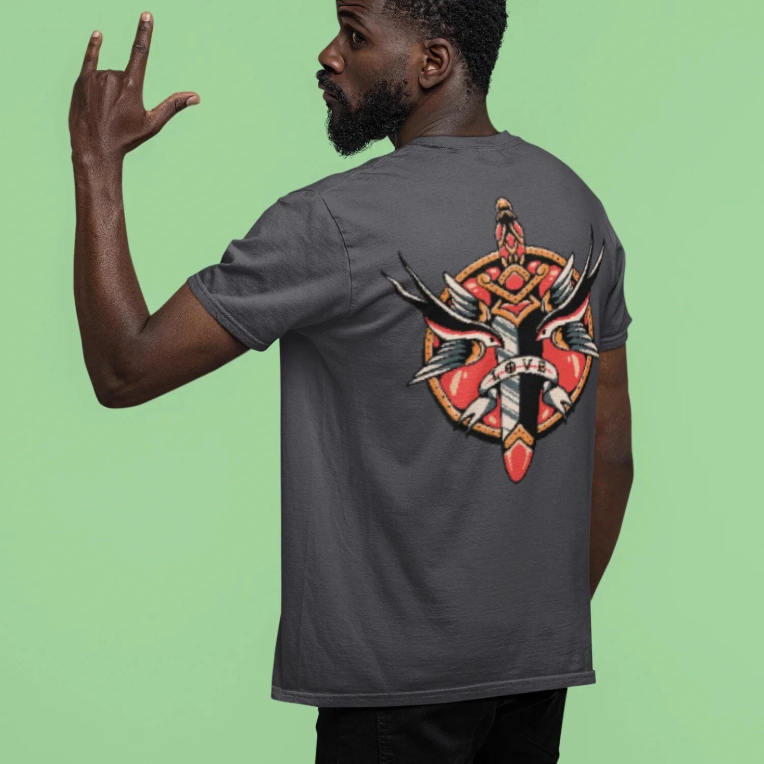 Bold &Trendy: Men's Oversized Streetwear T-Shirt with Striking Back Print Design