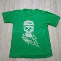 Men’s Green Unit Skull Graphic T-Shirt Crewneck Tee Streetwear Style Casual