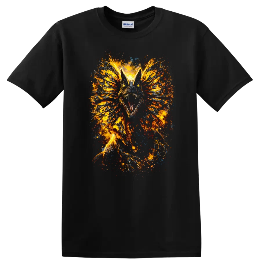 Fiery Animal Graphic T Shirt Wild Beast Design Creative Art Tee