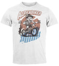 Men's T-Shirt Alpen Biker Bavaria Blue and White Traditional Shirt Retro Vintage Style
